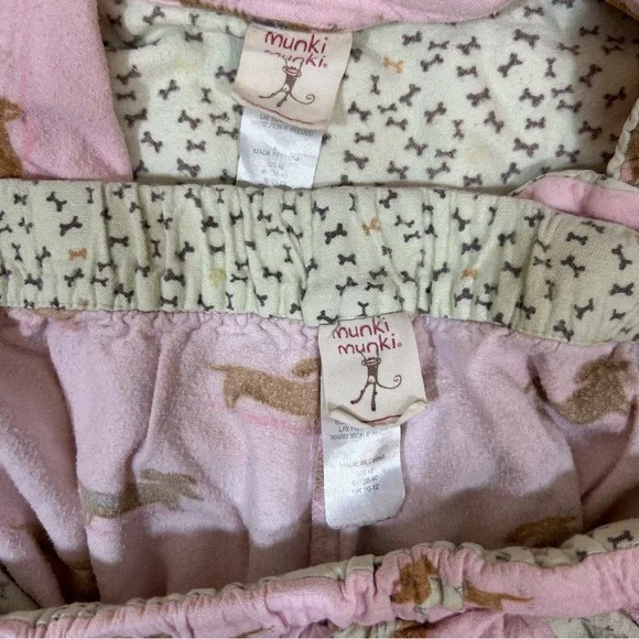 Munki Munki Pink Dachshund Flannel Pajamas Weiner Dog Doxie Size M - Picture 11 of 12